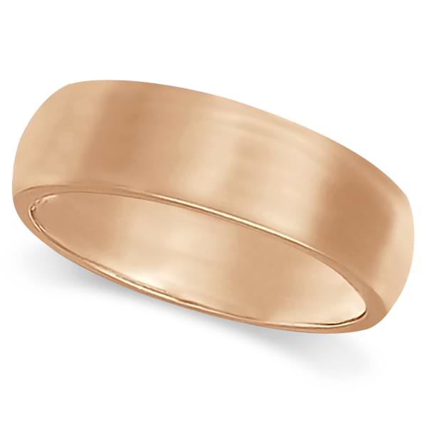 Dome Comfort Fit Wedding Ring Band 14k Rose Gold (6mm)