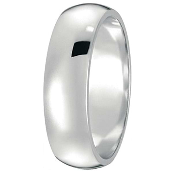 Dome Comfort Fit Wedding Ring Band Palladium (6mm)