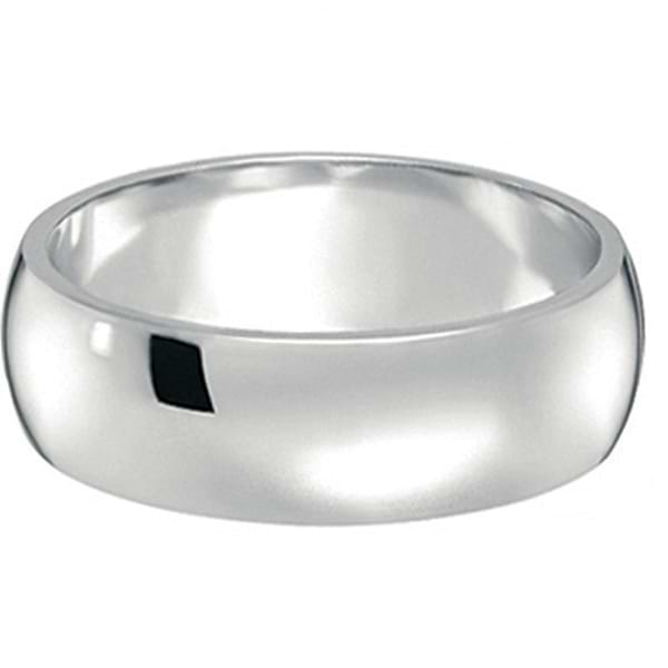 Dome Comfort Fit Wedding Ring Band Palladium (7mm)