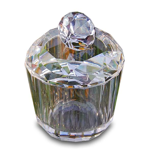 Diamond Shaped Decorative Cut Crystal Trinket Box Custom Engraved