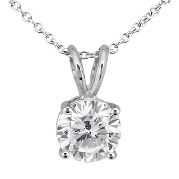 Four Prong Solitaire Pendant Setting in 14k White Gold