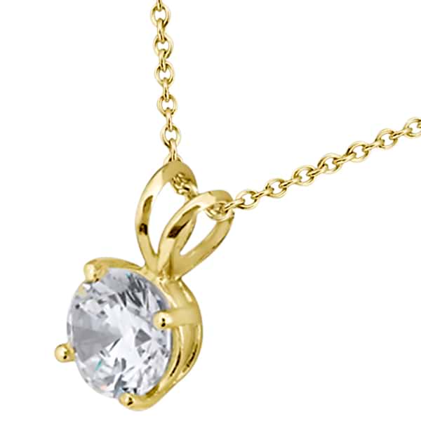 Four Prong Solitaire Pendant Setting in 14k Yellow Gold