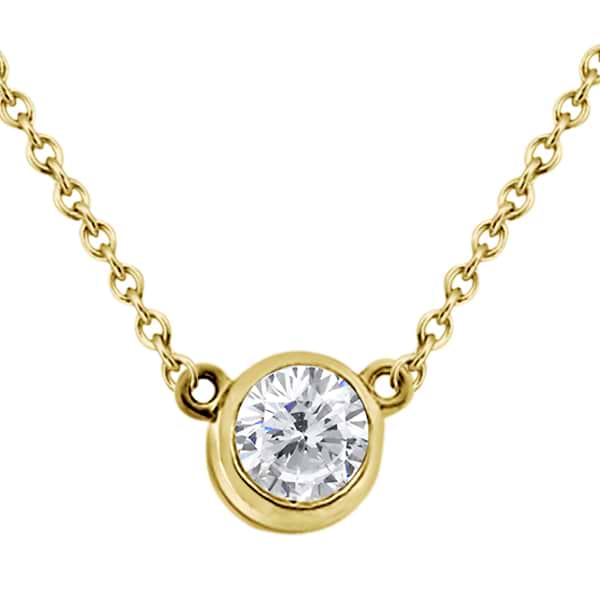 Bezel-Set Solitaire Pendant Setting in 14k Yellow Gold