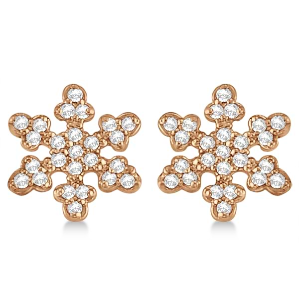 Diamond Snowflake Earrings 14k Rose Gold (0.24ct)