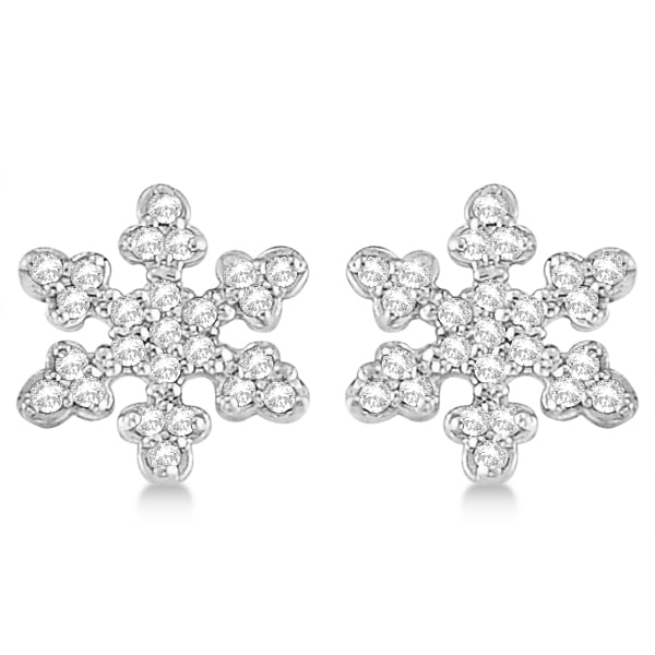 Diamond Snowflake Earrings 14k White Gold (0.24ct)