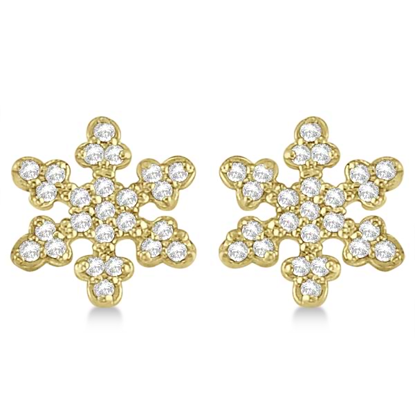 Diamond Snowflake Earrings 14k Yellow Gold (0.24ct)