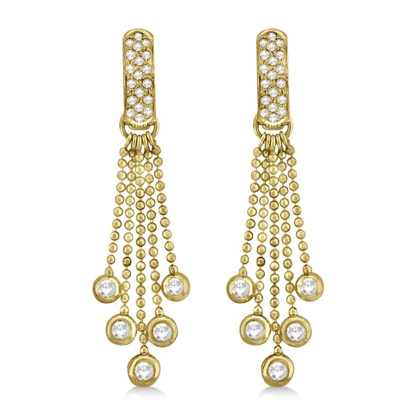 Pave Bridal Diamond Chandelier Earrings 14K Yellow Gold (1.00ct)