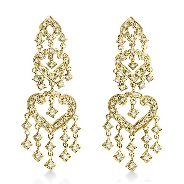 Diamond Chandelier Earrings in 14k Yellow Gold (1.01ct)