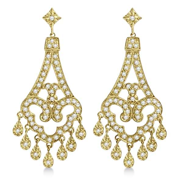 Dangling Chandelier Diamond Earrings 14K Yellow Gold (1.08ct)