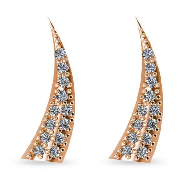 Horn Ear Cuffs with Diamond Accents 14K Rose Gold (0.24ct)
