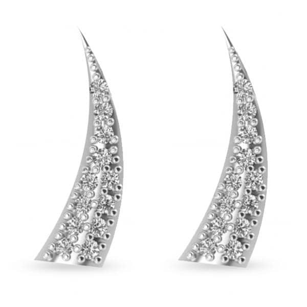 Horn Ear Cuffs with Diamond Accents 14K White Gold (0.24ct)