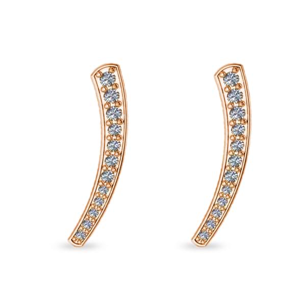Curved Ear Cuffs with Graduating Diamonds 14K Rose Gold (0.22ct)