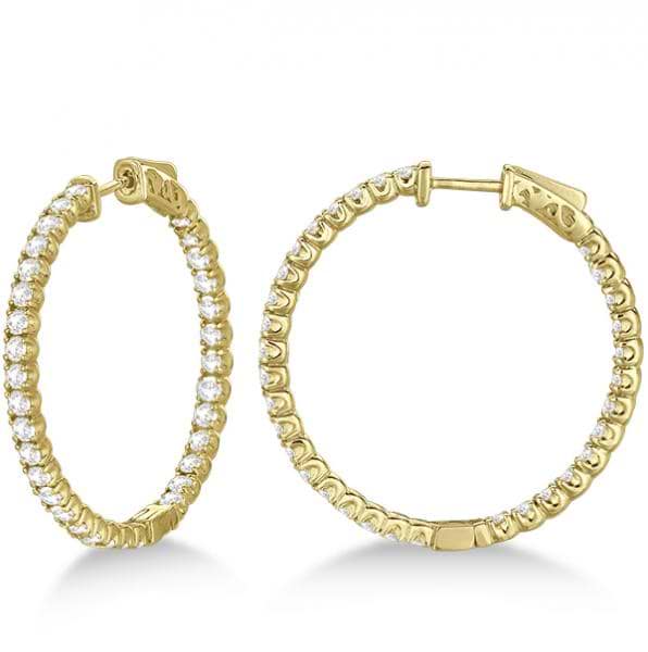 Large Round Diamond Hoop Earrings 14k Yellow Gold (3.25ct)