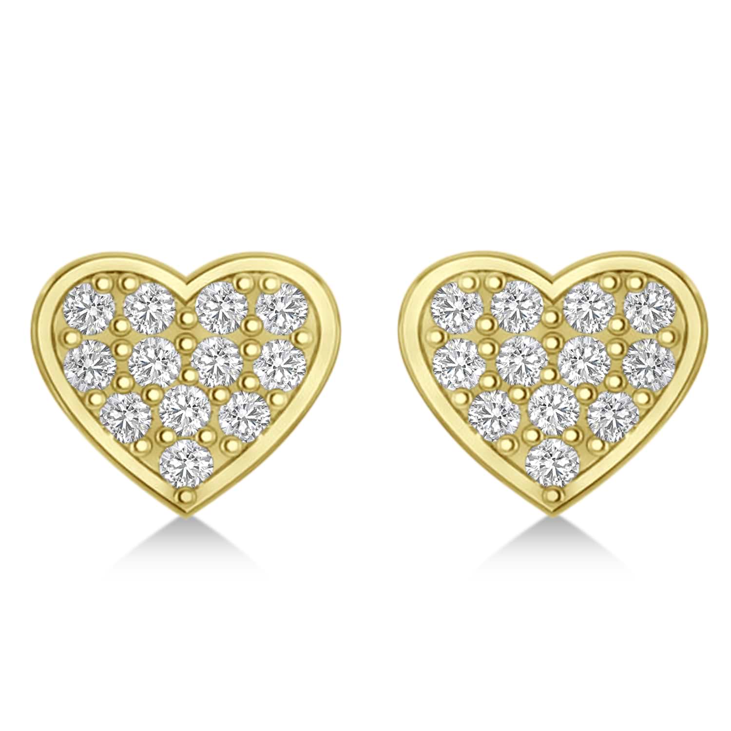 Heart & Arrow Diamond Mismatched Earrings 14k Yellow Gold (0.21ct)