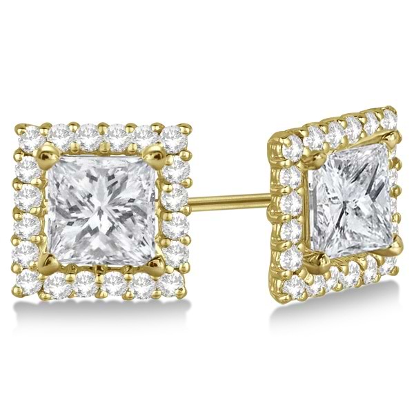 Pave-Set Square Diamond Earring Jackets 14k Yellow Gold (0.55ct)