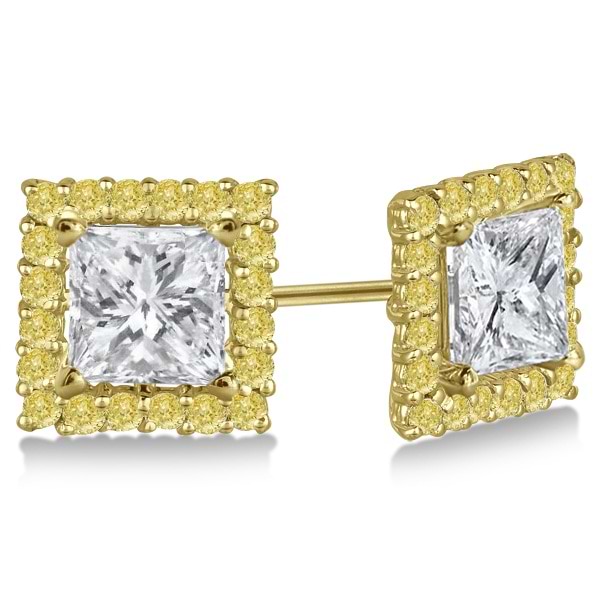 Square Yellow Canary Diamond Earring Jackets 14k Yellow Gold (0.46ct)