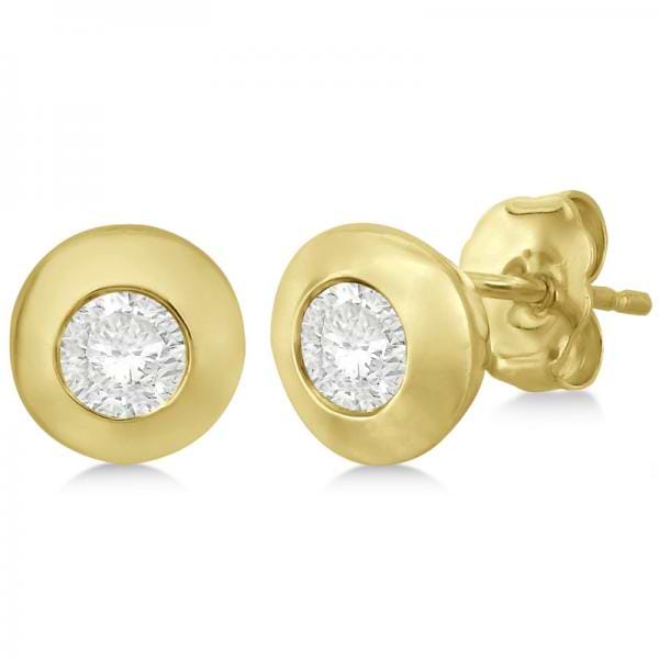 Diamond Solitaire Stud Earrings in 14k Yellow Gold (0.50ct)