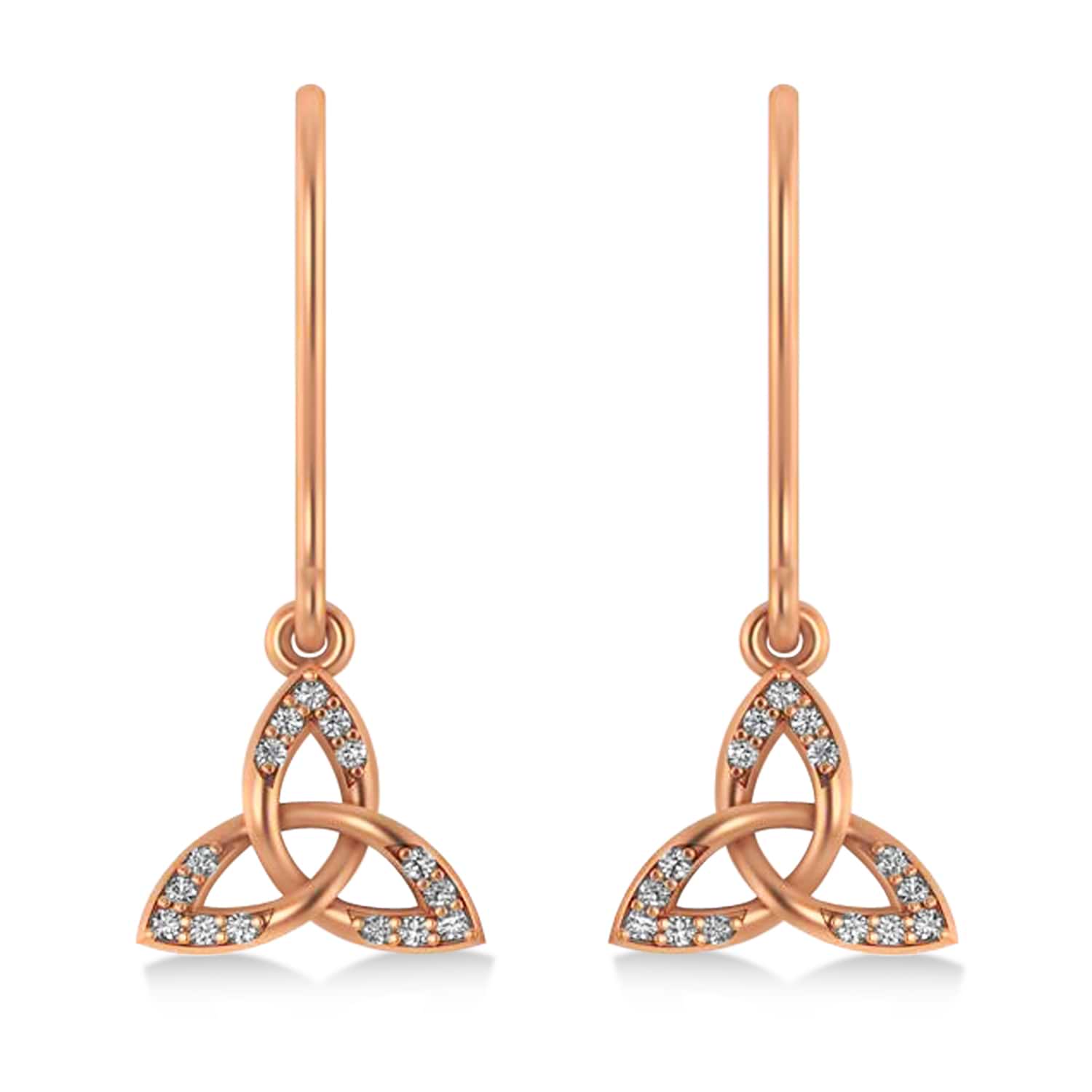 Diamond Celtic Knot Dangle Earrings 14k Rose Gold (0.15ct)