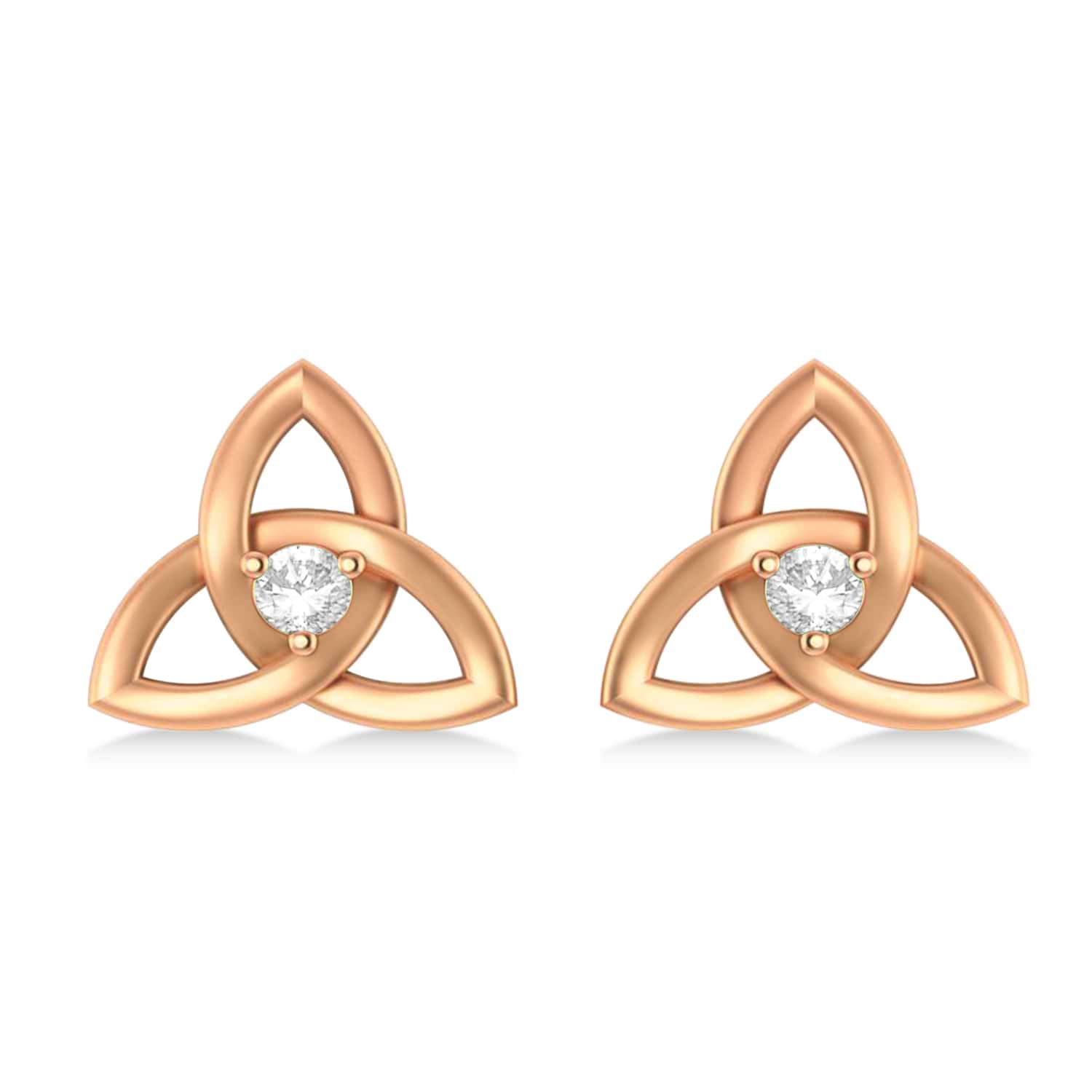 Diamond Celtic Knot Stud Earrings 14k Rose Gold (0.10ct)