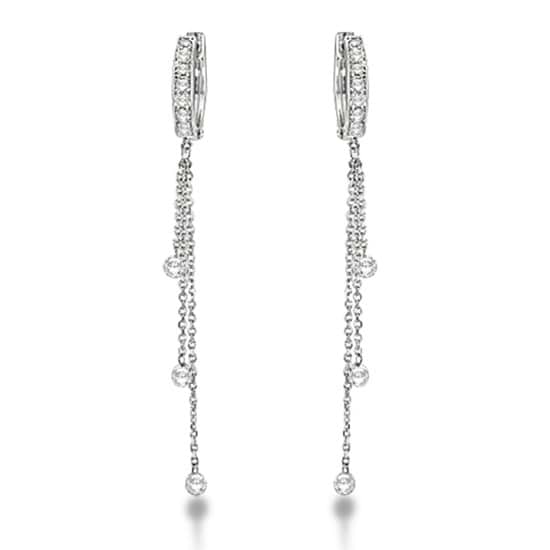 Diamonds by the Yard Pave-Set Drop Earrings 14k White Gold (0.65ct)