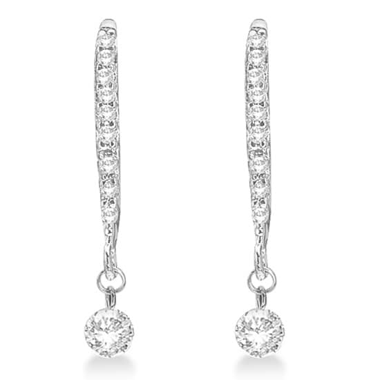 Unique Dangling Drop Diamond Earrings 14k White Gold (0.30ct)