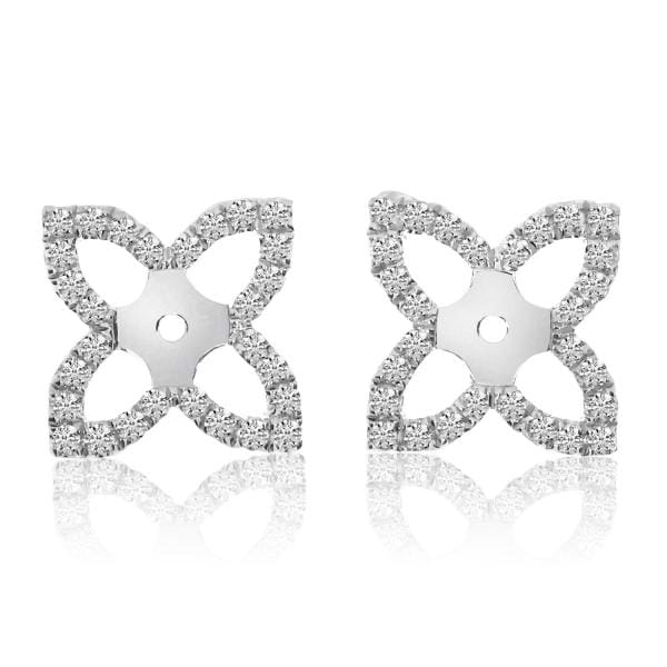 Diamond Accented Butterfly Earring Jackets in 14k White Gold (0.58ct)