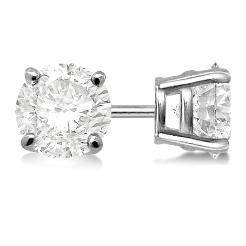 1.00ct. 4-Prong Basket Lab Grown Diamond Stud Earrings 14kt White Gold (H-I, SI2-SI3)