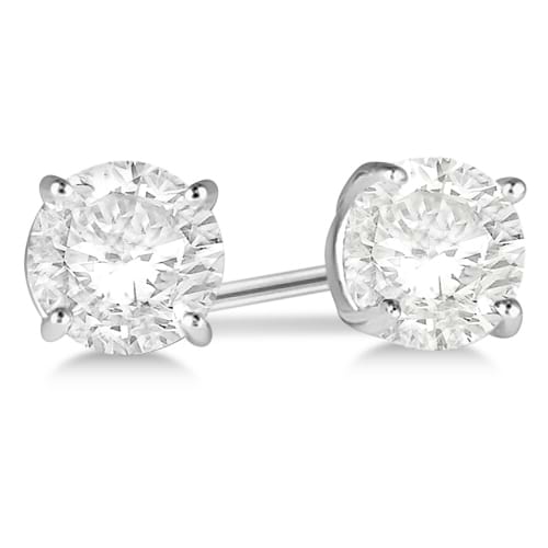 1.00ct. 4-Prong Basket Lab Grown Diamond Stud Earrings 14kt White Gold (H-I, SI2-SI3)
