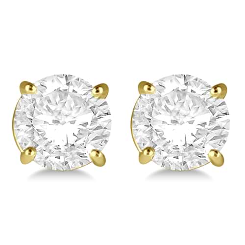 1.00ct. 4-Prong Basket Lab Grown Diamond Stud Earrings 18kt Yellow Gold (H-I, SI2-SI3)