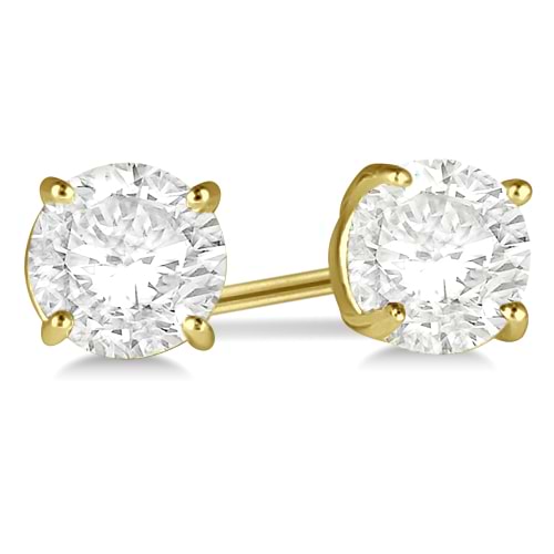 4.00ct. 4-Prong Basket Lab Grown Diamond Stud Earrings 18kt Yellow Gold (H-I, SI2-SI3)