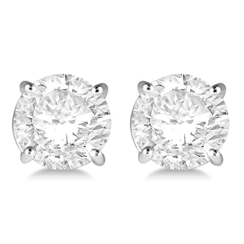 1.00ct. 4-Prong Basket Lab Grown Diamond Stud Earrings Palladium (H-I, SI2-SI3)