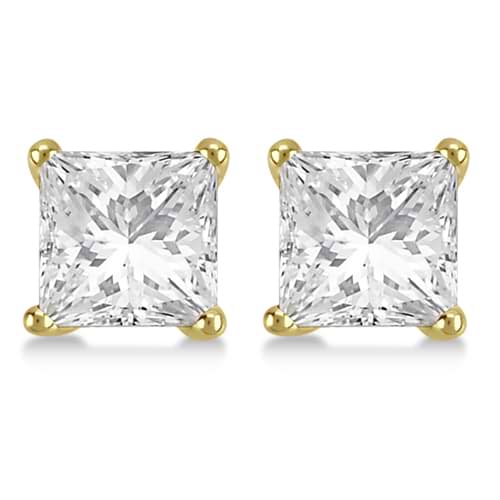 1.00ct. Princess Lab Grown Diamond Stud Earrings 14kt Yellow Gold (G-H, VS2-SI1)