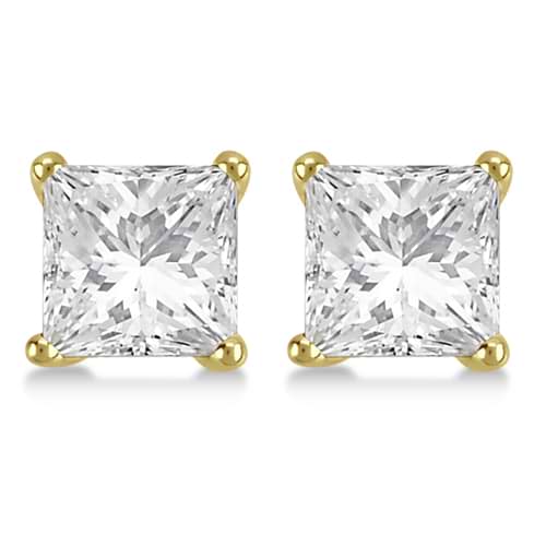 2.50ct. Princess Lab Grown Diamond Stud Earrings 14kt Yellow Gold (G-H, VS2-SI1)