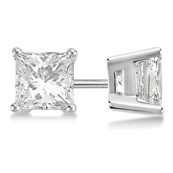 2.50ct. Princess Lab Grown Diamond Stud Earrings Palladium (G-H, VS2-SI1)