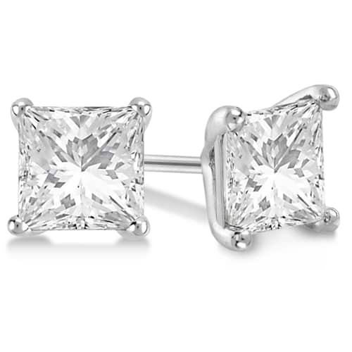 2.50ct. Martini Princess Diamond Stud Earrings 14kt White Gold (G-H, VS2-SI1)