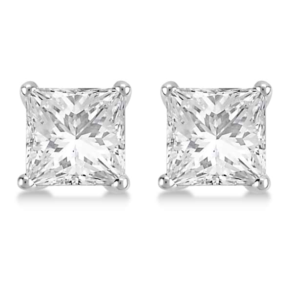 2.00ct. Martini Princess Diamond Stud Earrings 14kt White Gold (G-H, VS2-SI1)