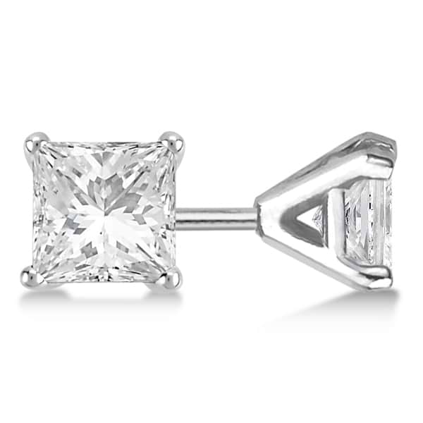 3.00ct. Martini Princess Diamond Stud Earrings 18kt White Gold (G-H, VS2-SI1)