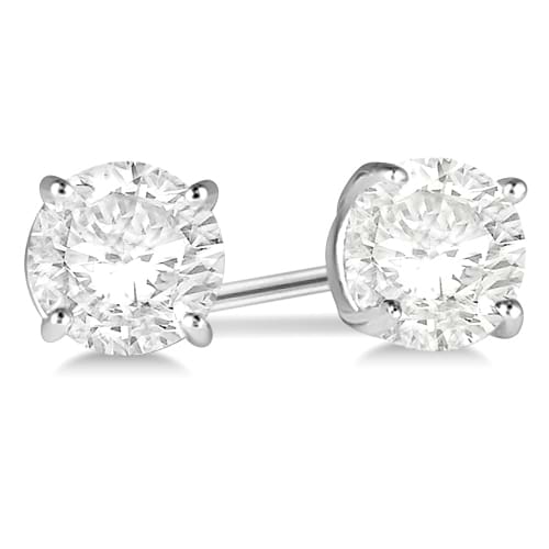 2.50ct. 4-Prong Basket Lab Grown Diamond Stud Earrings Palladium (G-H, VS2-SI1)