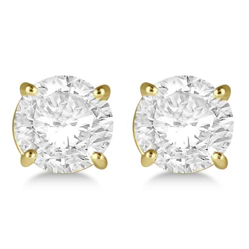 0.50ct. 4-Prong Basket Moissanite Stud Earrings 14kt Yellow Gold (F-G, VVS1)