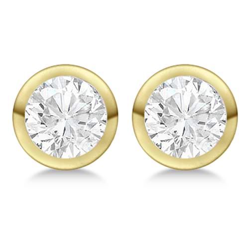 2.50ct. Bezel Set Diamond Stud Earrings 18kt Yellow Gold (H-I, SI2-SI3)