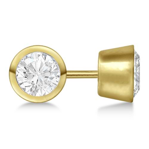 0.50ct. Bezel Set Lab Grown Diamond Stud Earrings 14kt Yellow Gold (H-I, SI2-SI3)