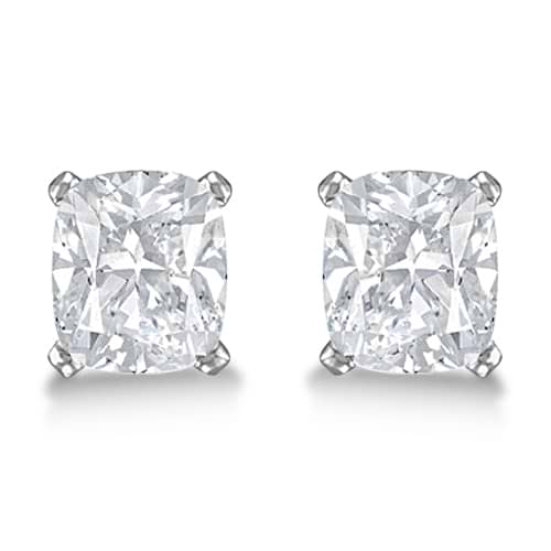 1.00ct. Cushion-Cut Lab Grown Diamond Stud Earrings 18kt White Gold (H, SI1-SI2)