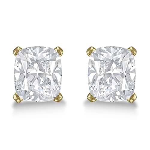 0.50ct. Cushion-Cut Lab Grown Diamond Stud Earrings 18kt Yellow Gold (H, SI1-SI2)