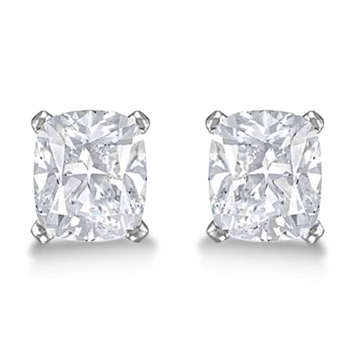 2.00ct. Cushion-Cut Lab Grown Diamond Stud Earrings Platinum (G-H, VS2-SI1)