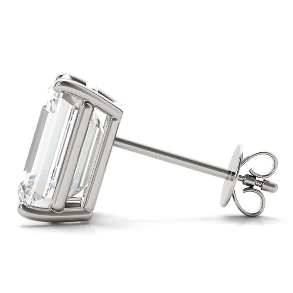 1.00ct Emerald-Cut Diamond Stud Earrings 14kt White Gold (G-H, VS2-SI1)