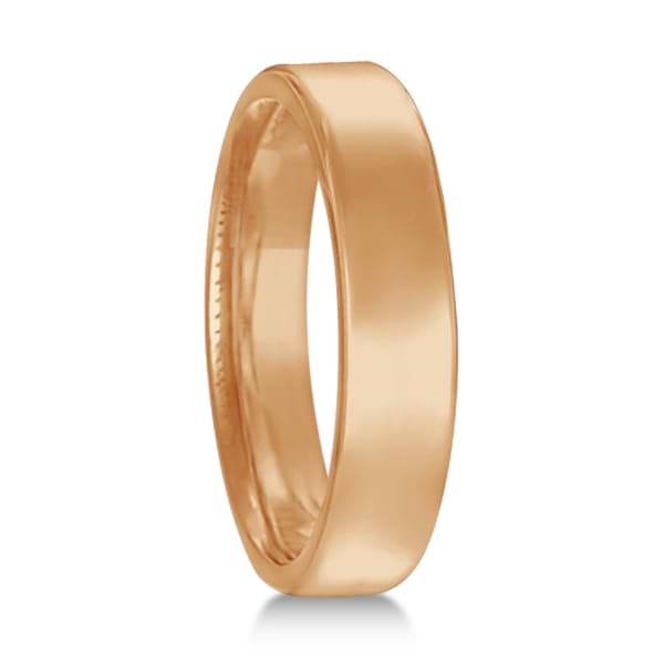 Euro Dome Comfort Fit Wedding Ring Band 18k Rose Gold (4mm)