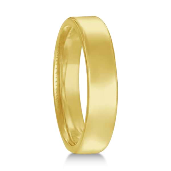 Euro Dome Comfort Fit Wedding Ring Band 18k Yellow Gold (4mm)