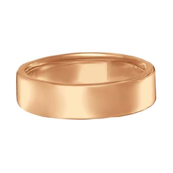 Euro Dome Comfort Fit Wedding Ring Men's Band 18k Rose Gold (5mm)