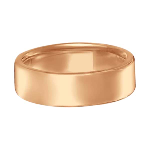 Euro Dome Comfort Fit Wedding Ring Men's Band 14k Rose Gold (6mm)