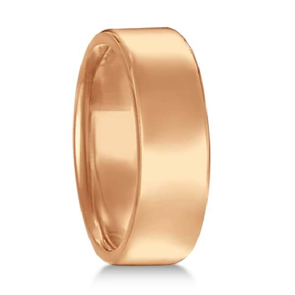 Brushed Finish Mens Wedding Band in 18k Gold Comfort Fit Band, 7mm